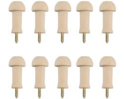 Houten Shaker Peg - 10 Stuks - Duurzaam - Herbruikbaar - Voor Kleding/Hoezen - Ideaal voor Thuis/Office - Wandhaak