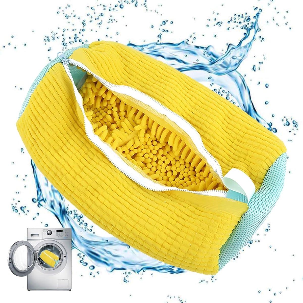 Thijox - Schoenenzak, Waszak met Ritssluiting, Herbruikbare Waszak voor Sportschoenen, Geel, 1 Stuks, Ideaal voor Reis en Sport — afbeelding 1