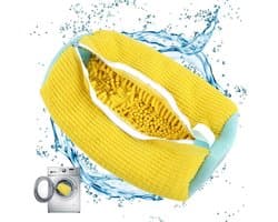 Thijox - Schoenenzak, Waszak met Ritssluiting, Herbruikbare Waszak voor Sportschoenen, Geel, 1 Stuks, Ideaal voor Reis en Sport
