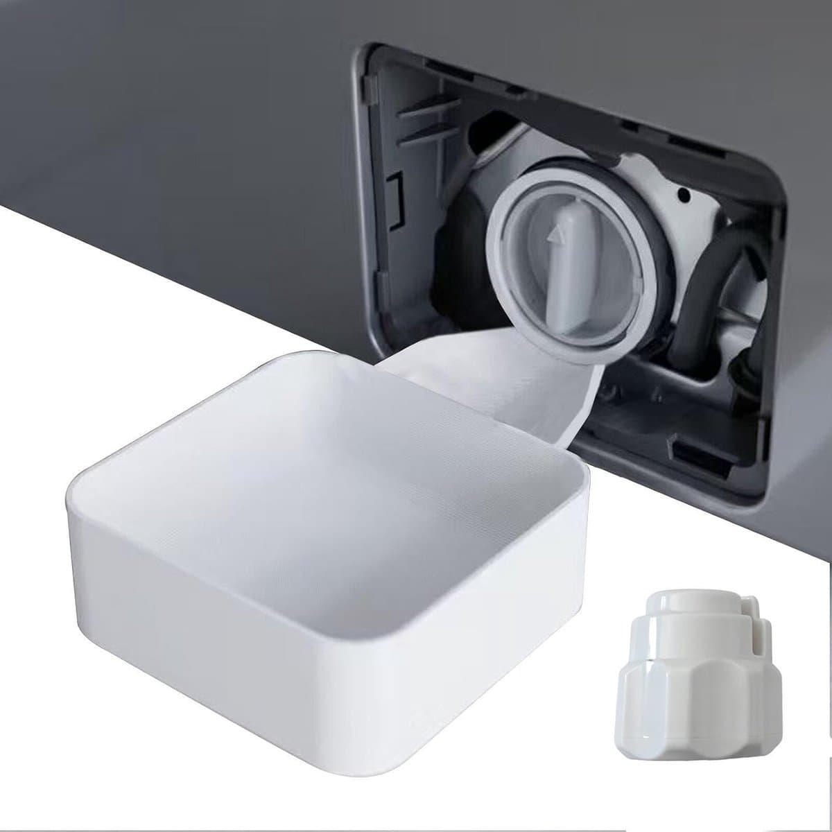 Afvoerbak voor wasmachine - 3 stuks - Wasmachine-afvoerschaal - 12 cm - Lekbak wasmachine - Wateropvang - 3D-geprinte waterdichte bak — afbeelding 1