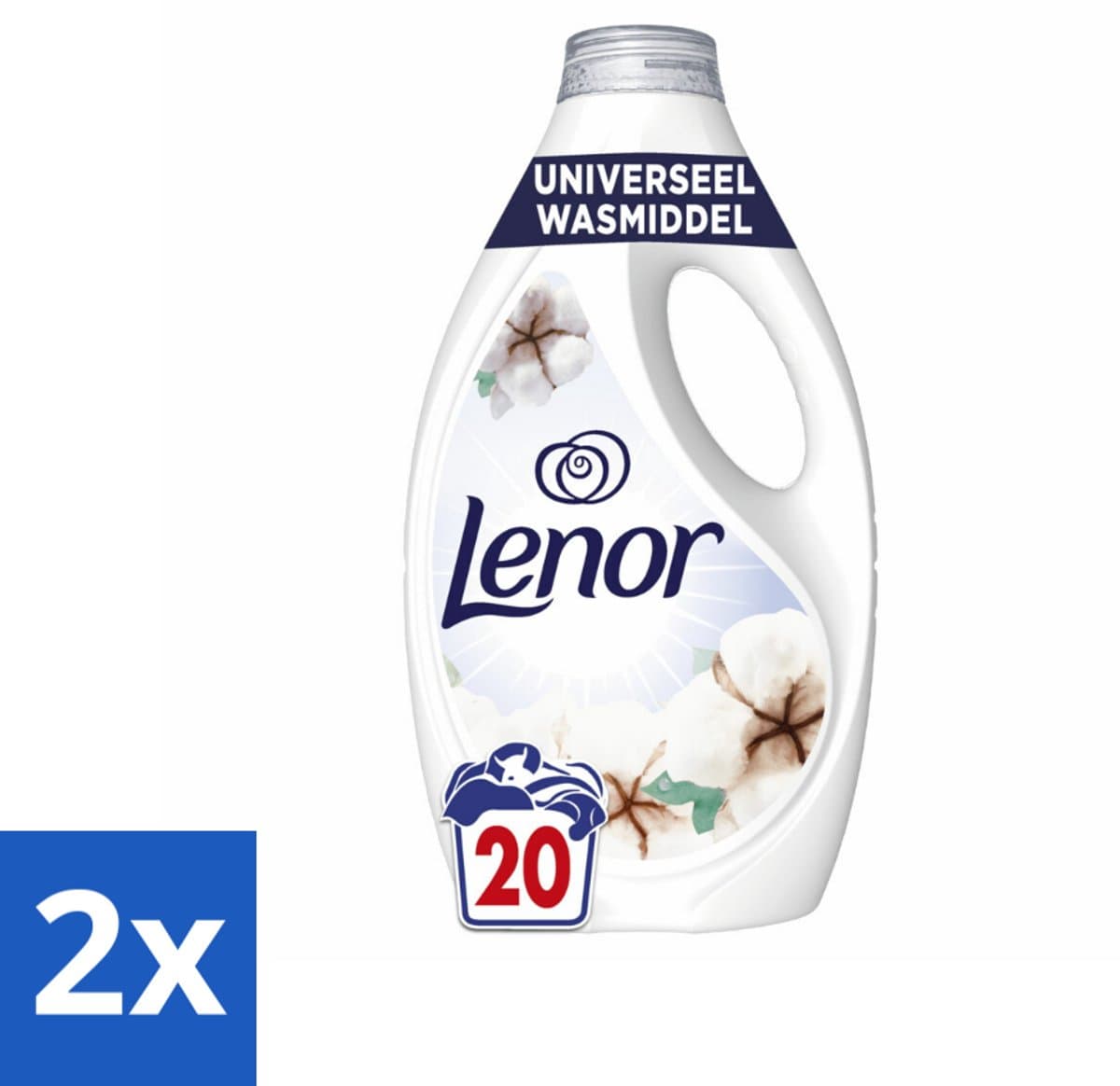 Lenor – Wasmiddel – Katoen Fris – 20 Wasbeurten - 900 ml - Voordeelverpakking - 2 stuks — afbeelding 1