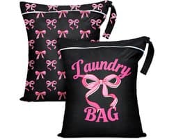 Set van 2 Reiswaszakken, 55 x 45 cm, Grote Waterdichte Waszak met Handvatten en Rits, Ideaal voor Thuis en Op Reis, Perfect voor Kleding en Ondergoed