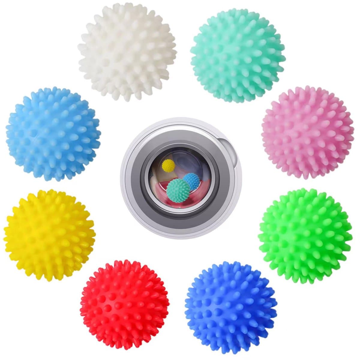 Drogerballen voor wasdroger - 8 stuks wasbal - donsjacks - sneller drogen - m-winkel — afbeelding 1