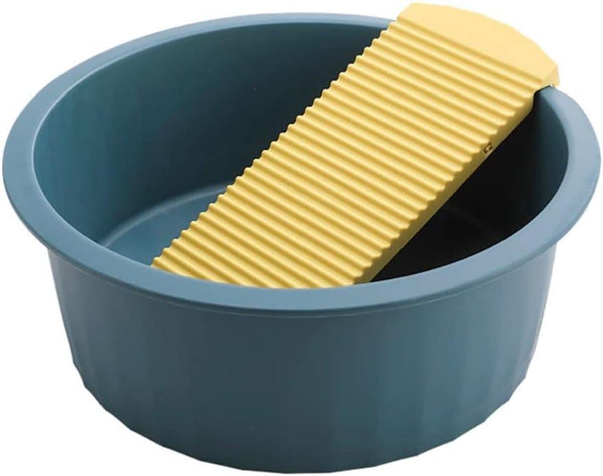 Wastafel met wasbord - Wasbak wasplank - Kleding wassen - Antislip ontwerp - 355 x 13 cm - Blauw — afbeelding 1