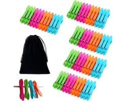 Wasknijpers Set - Kleding Clips - Was Ophangen - Antislip No-Mark - 60 Stuks - Grijs