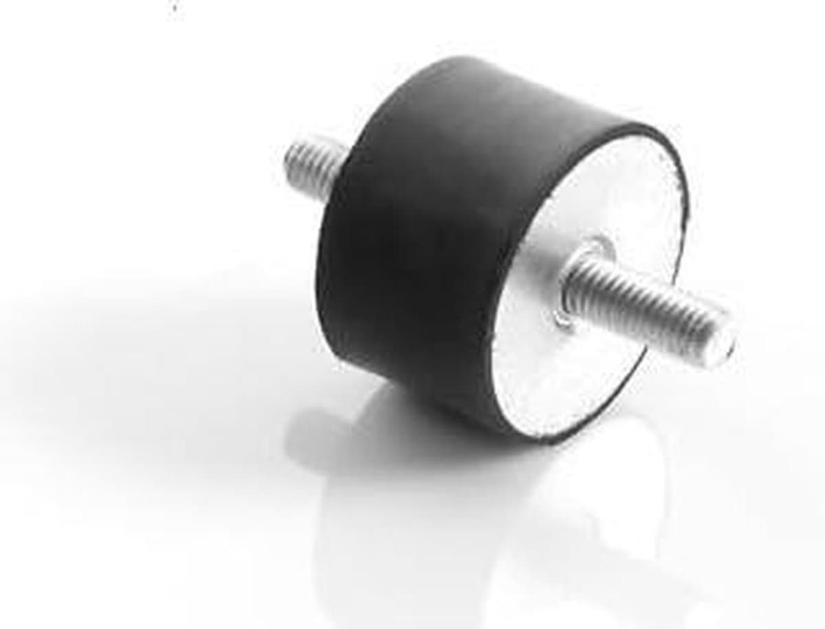 Machinevoet Meubelvoet - Rubberen Element - Trillingen Dempen - Dubbele Schroefdraad - 50x50 mm - Zwart — afbeelding 1
