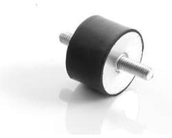 Machinevoet Meubelvoet - Rubberen Element - Trillingen Dempen - Dubbele Schroefdraad - 50x50 mm - Zwart