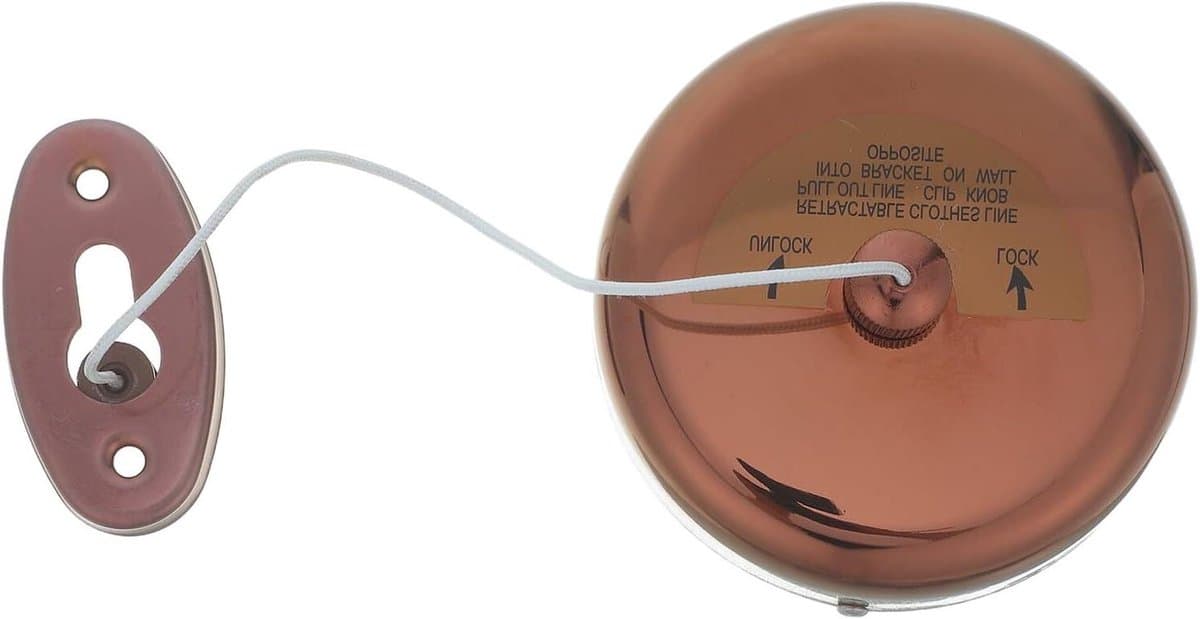 Uitschuifbare Waslijn - Drooglijn - Ruimtebesparend Drogen - Automatisch Intrekbaar - 9.5 Centimeter - Roségoud — afbeelding 1