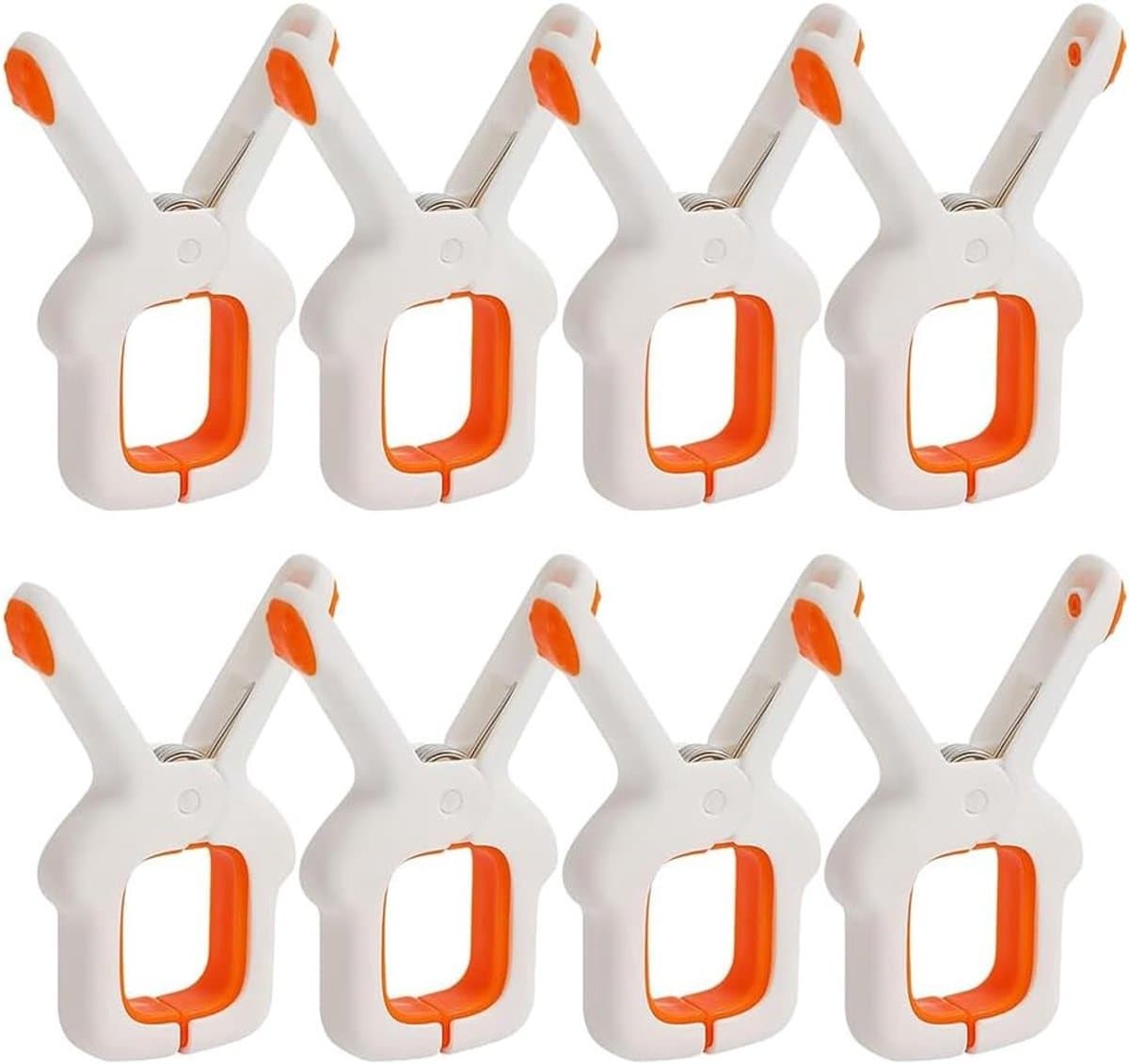 Set van 8 Winddichte Strandhanddoek Klemmen, Grote Plastic Wasknijpers in Heldere Kleuren voor Zonnebedden en Zwembanken — afbeelding 1