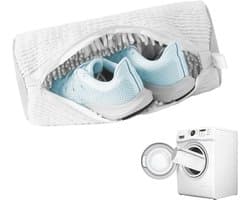 Schoenwaszak, wasmachine, schoenenzak, wasmachine met 360 graden reinigingsfleece, herbruikbare waszak, schoenen waszak met ritssluiting, voor schoenbescherming
