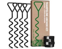 GardenGloss® Bodemanker Trampoline Set (4 Stuks) – 40 cm Robuuste Grondankers voor Trampolines – Indraaiankers voor Veilige Bevestiging in de Grond — afbeelding 1
