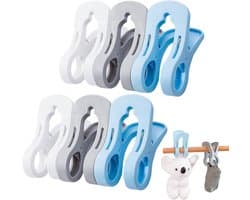 Grote wasknijpers voor strandhanddoeken - 6 stuks, winddichte antislip clips voor handdoeken, sprei en dekens, ideaal voor buitengebruik
