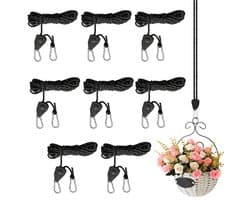 MTTProducts - Rope Tensioner - Kabelspanner - Ideaal voor planten en tenten - 8 stuks - Verstelbare ratchet met touwrem - Handig voor camping en indoor..