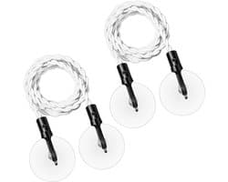 JHUBERS- Waslijn Intrekbaar - Draagbaar - Haken/Zuignappen - Campingaccessoires - Voor Binnen/Buiten - Rubberband - Drooglijn