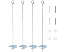 vidaXL - Aardanker - 4 - pcs - Zilverkleurig - Ø10 - x - 60 - cm - Gegalvaniseerd - Metaal — afbeelding 1