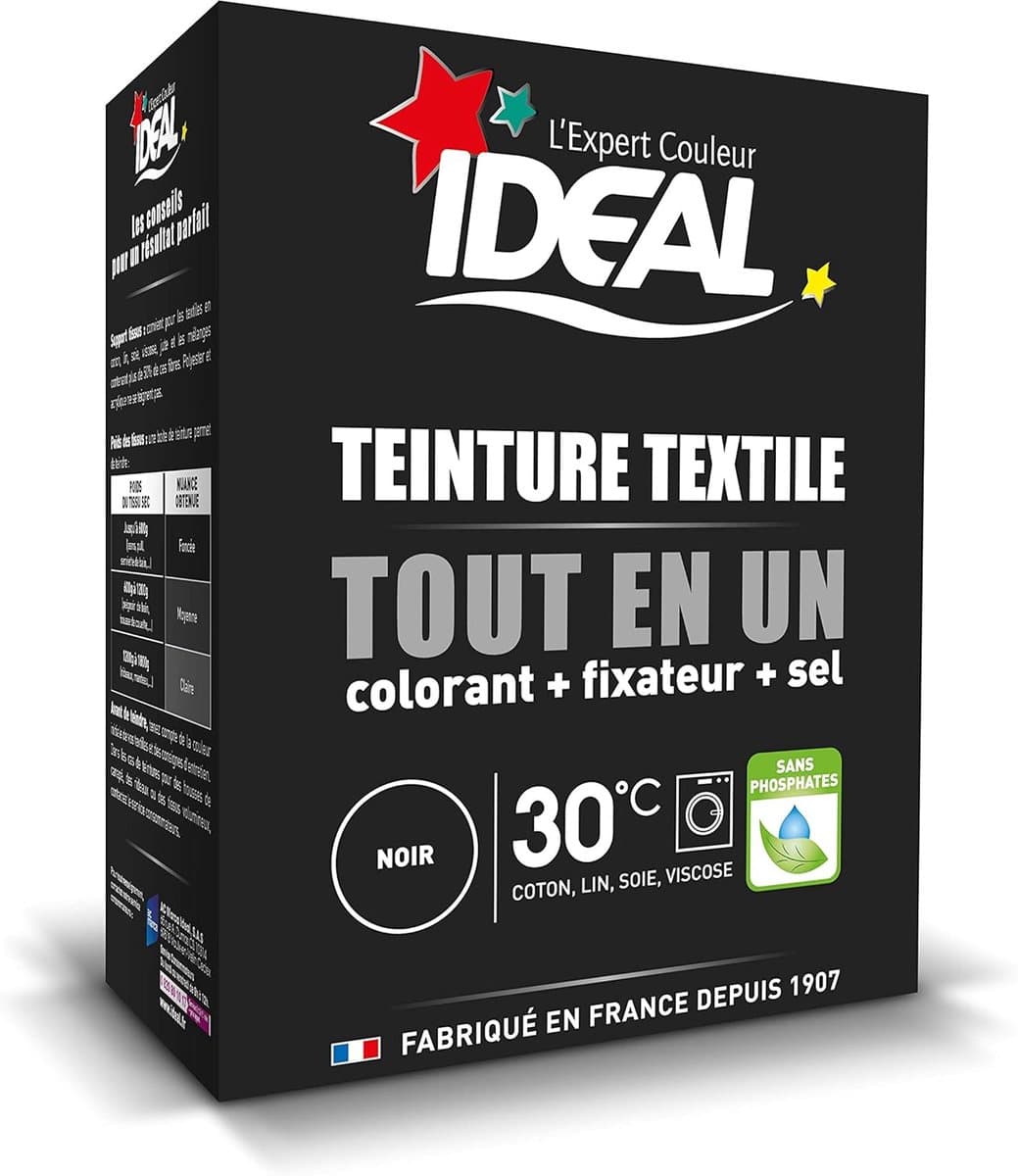 Ideal All in One Fabric Dye 230g Black — afbeelding 1