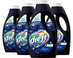 Dreft vloeibaar wasmiddel 84 wasbeurten 'Dark & Black' - 4x 21 wasbeurten (4 x 945ML) - Vezelbescherming - Behoudt kleurintensiteit - 945ml inhoud