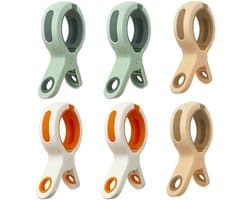 Ibenzoa® 6 Groe Klammern voor Strandliegen - Handdoekklammern voor Strandtegels, Wrichte Klammern Groot voor Badhanddoeken, Tapijten, Dikte Kleding, Windbescherming en Praktische Toepassing