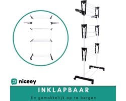 RFWR® Droogrek met 45m Drooglengte - Inklapbaar en Op Wieltjes - Voor Efficiente Wasdroging