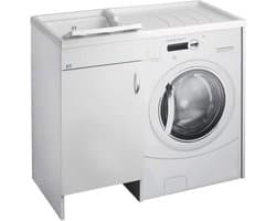 Wasmachinekoppel met Wastafel, Wit, 109 x 60 cm