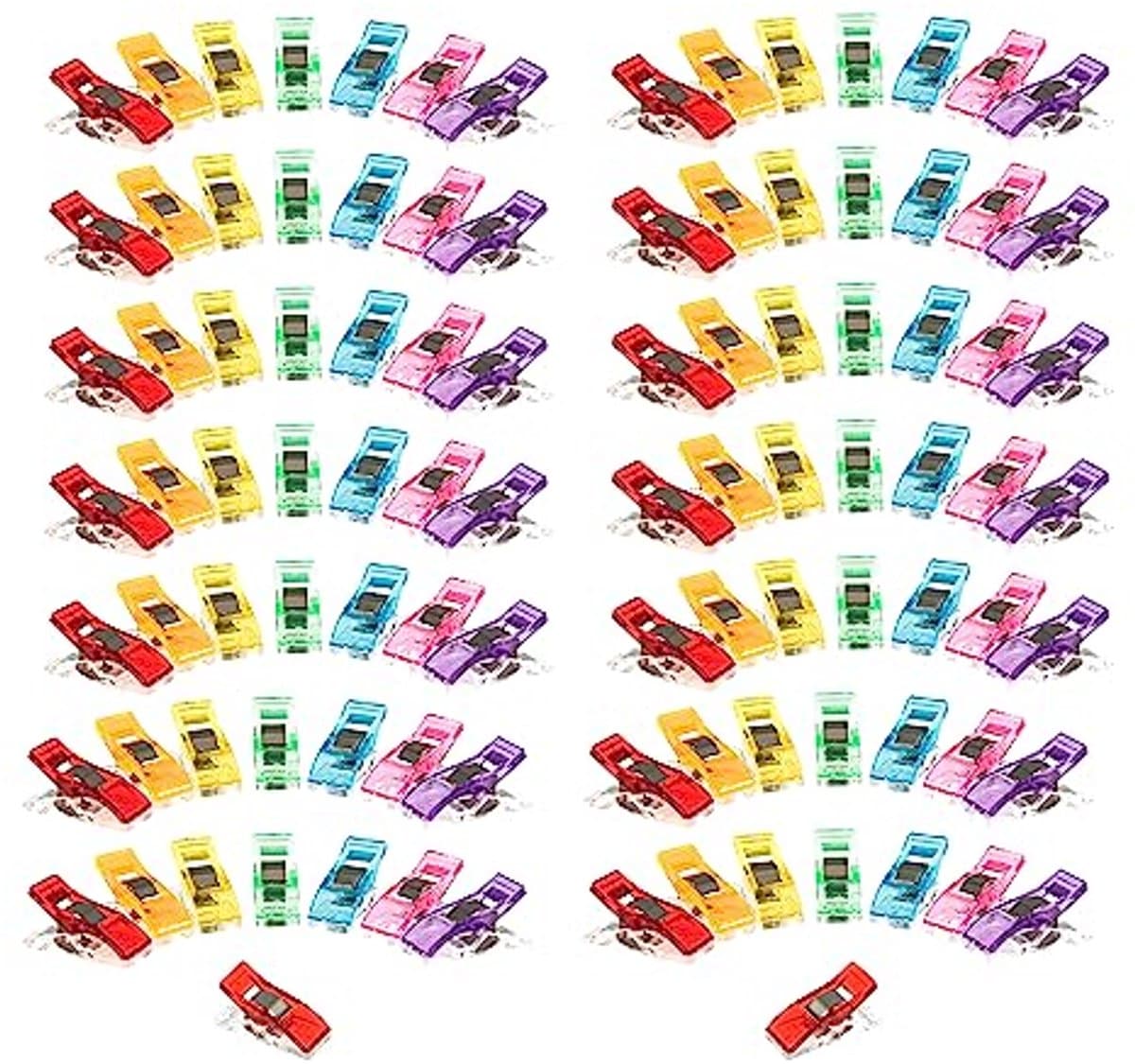 Stoffen clips voor naaien en quilten - neonkleuren, 100 stuks — afbeelding 1