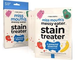 Miss Mouth’s Messy Eater – Stain Treater Doekjes – Vlekverwijderaar voor Kinderen – 5 Wipes – Mild & Veilig voor Delicate Stoffen