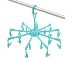 Droogcarrousel - blauw - droogmolen - 18 knijpers - 48 cm - Droogrek/Droogmolen/Wasrekje