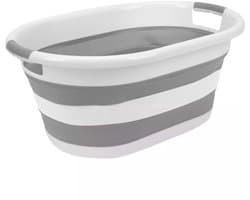 Benson Opvouwbare wasmand - 39 liter - ruimtebesparend - grijs - siliconen handvatten — afbeelding 1