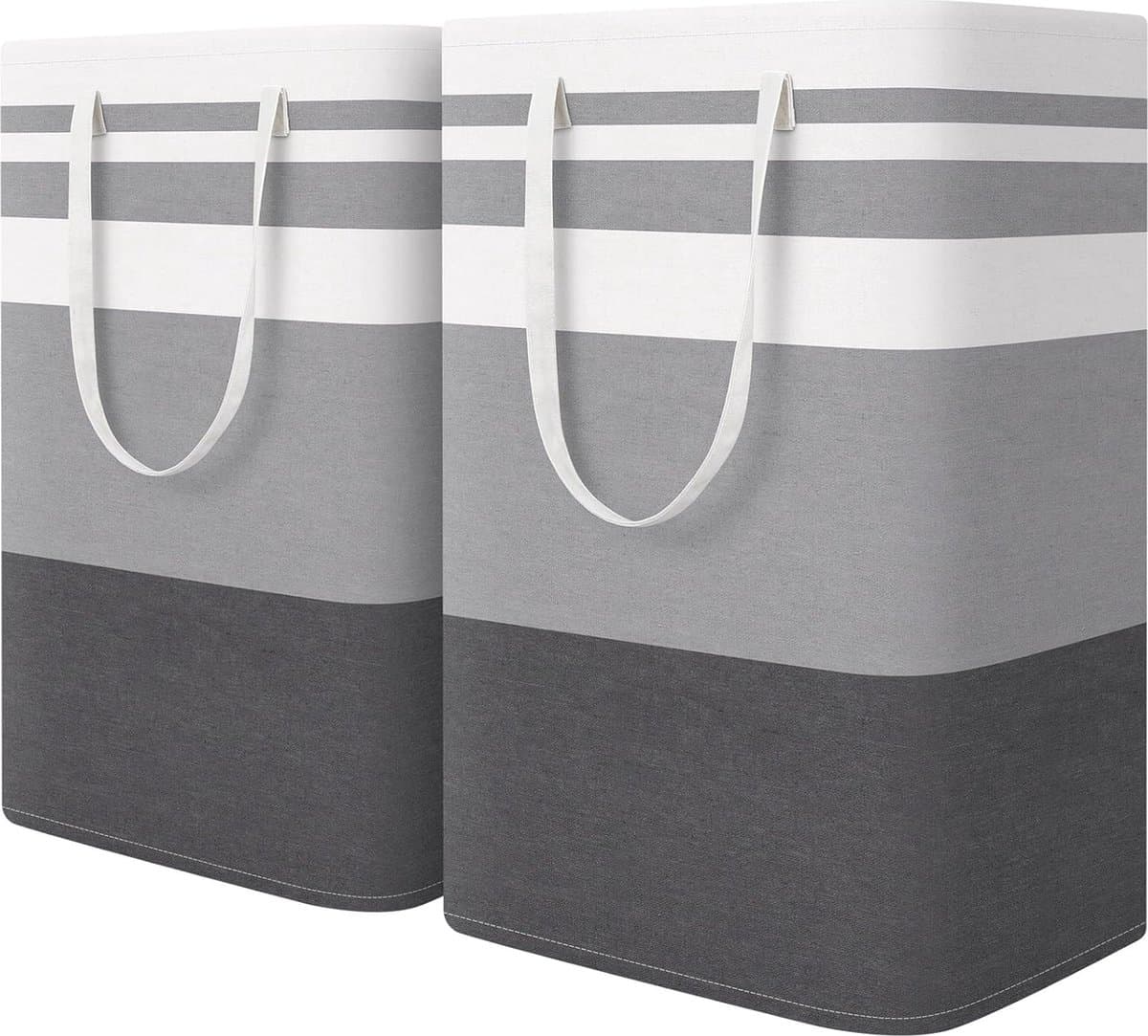 Grote wasmand - 75 liter - set van 2 - grijs - opvouwbaar — afbeelding 1