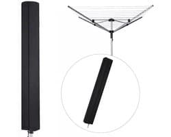 Droogrekhoes voor wasgoed - Parapluhoes voor buiten - Draaibare waslijnhoes - Stofdicht, regenbestendig en zonwerend - Geschikt voor droogrekken voor wasgoed - Geschikt voor tuin, binnenplaats, buiten en op de camping - Zwart - 15x15x160cm — afbeelding 1