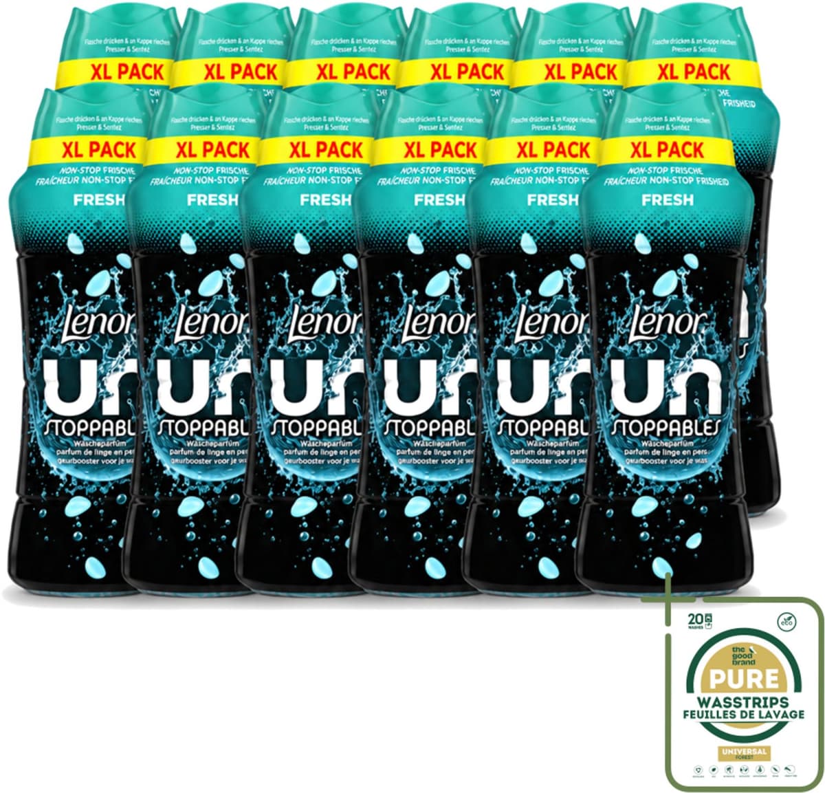 12 x Lenor Unstoppables - Geurbooster - Fris - Non-Stop Frisheid - Grootverpakking - Geurbooster - Wasgeur - Frisheid - Textielverfrisser - Wasroutine — afbeelding 1