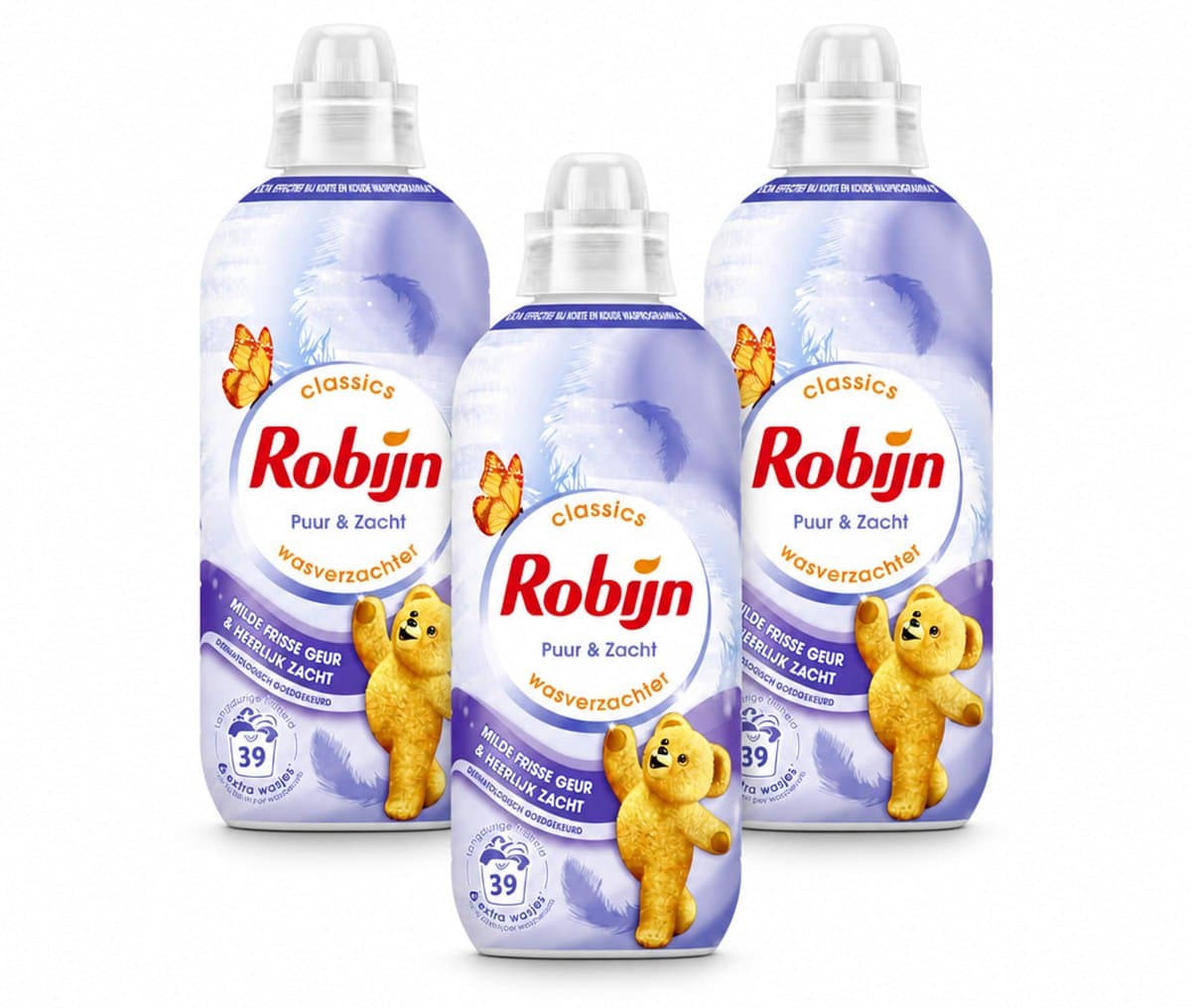 3 x Robijn – Wasverzachter – Puur & Zacht – 780 ml - Voordeelverpakking - 3 stuks — afbeelding 1