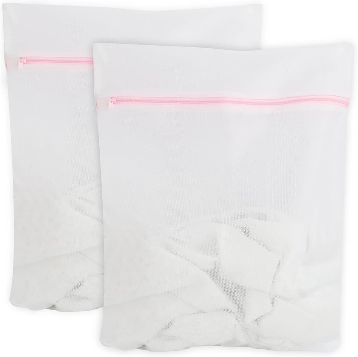 Set van 2 wasnetten voor wasmachine - Wit - 50 x 60 cm - Premium Bescherming met Verborgen Ritssluiting - Voor Fijne Was — afbeelding 1