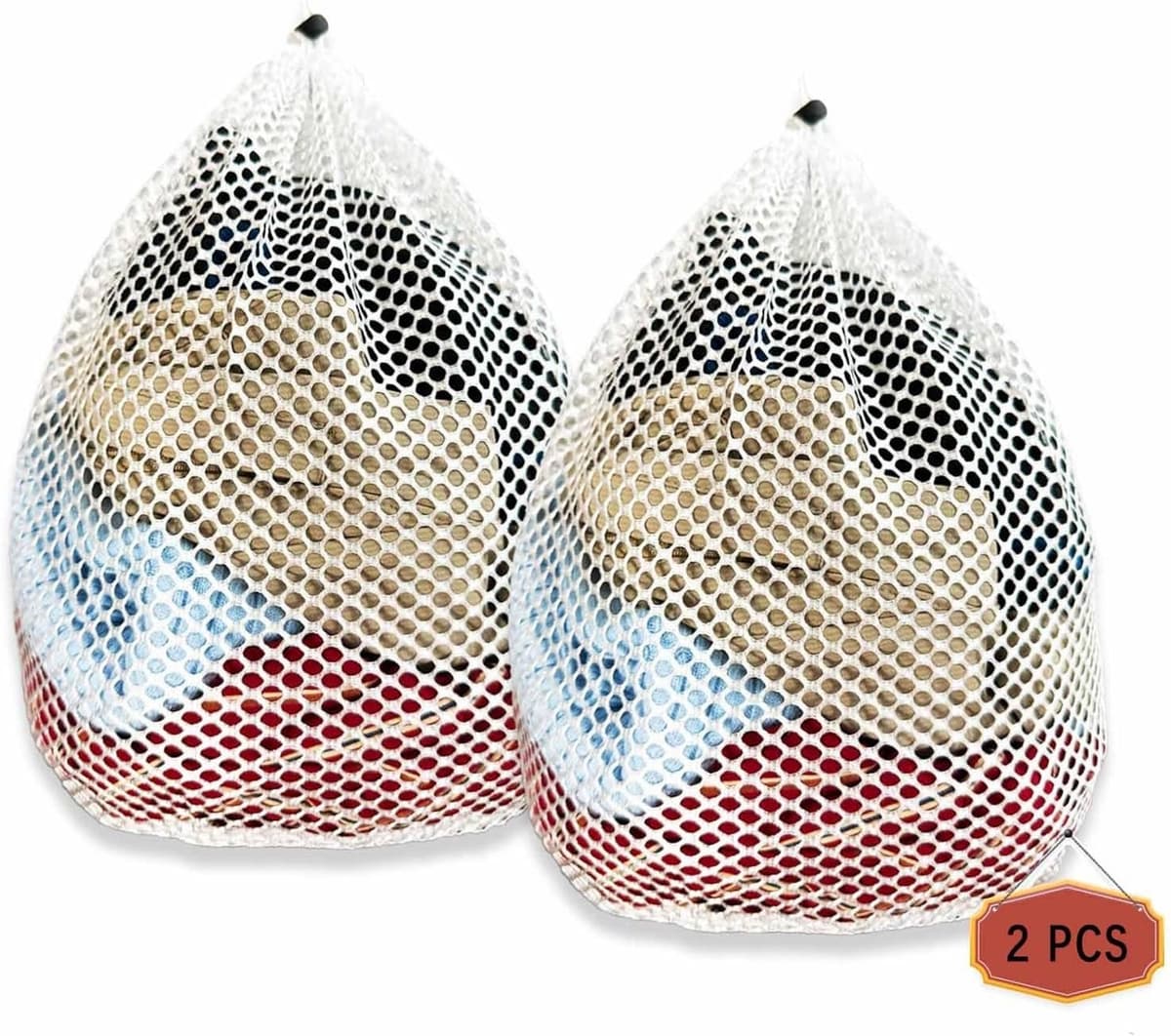 Wasnet voor Wasmachine - Transparant - 30 x 40 cm - Herbruikbaar Waszak met Koordsluiting - Voor Kledingbescherming — afbeelding 1