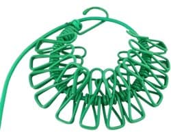 Draagbare Waslijn - Intrekbare Lijn - Kleding Drogen - Met 12 Clips - 170cm Lengte - Groen