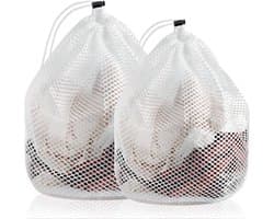 Waszakken 2 stuks - Mesh - Ruime maten - Ideaal voor wasgoed - ShopVlot