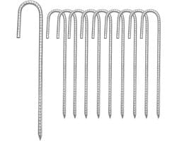 Grondanker Haringen - Zilver - 30 cm - Verzinkt Staal - Voor Tent, Trampoline en Tuin