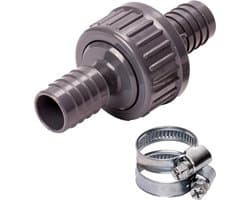 Terugslagklep Set - Afvoerklep Waterslot - Voorkomen Water Terugstroming - Inclusief Slangklemmen - 21 mm - Grijs