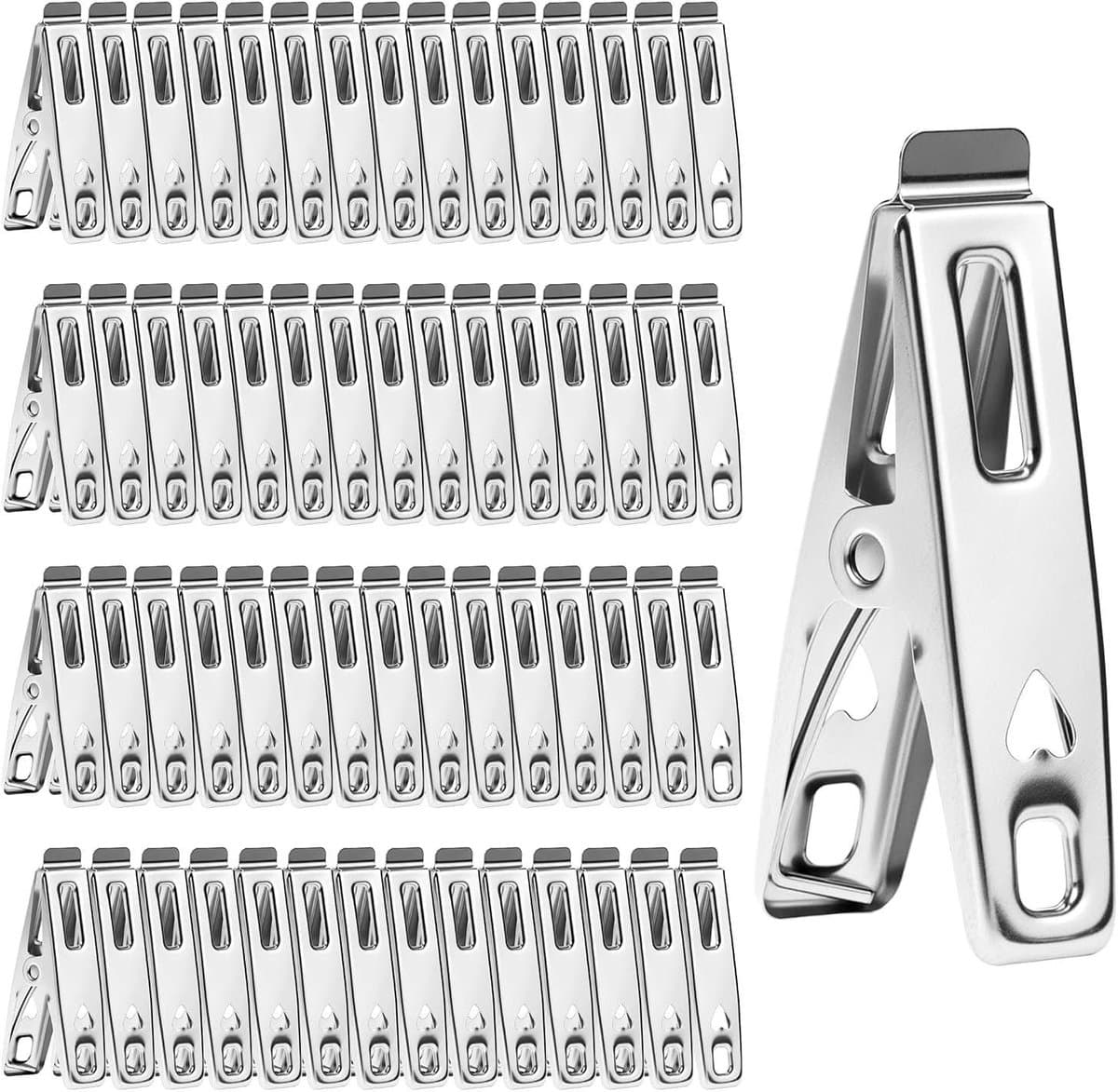 Roestvrijstalen Wasknijpers - Kledingknijpers Metalen - Kleding Drogen - Roestvrij en Winddicht - 5 cm - Zilver — afbeelding 1