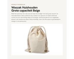Waszak Grote Capaciteit - Waszakken voor Wasgoed - Waszak met Koordvergrendeling - Natuurlijk Katoen - Milieuvriendelijk - 15x20 cm - Wasmand