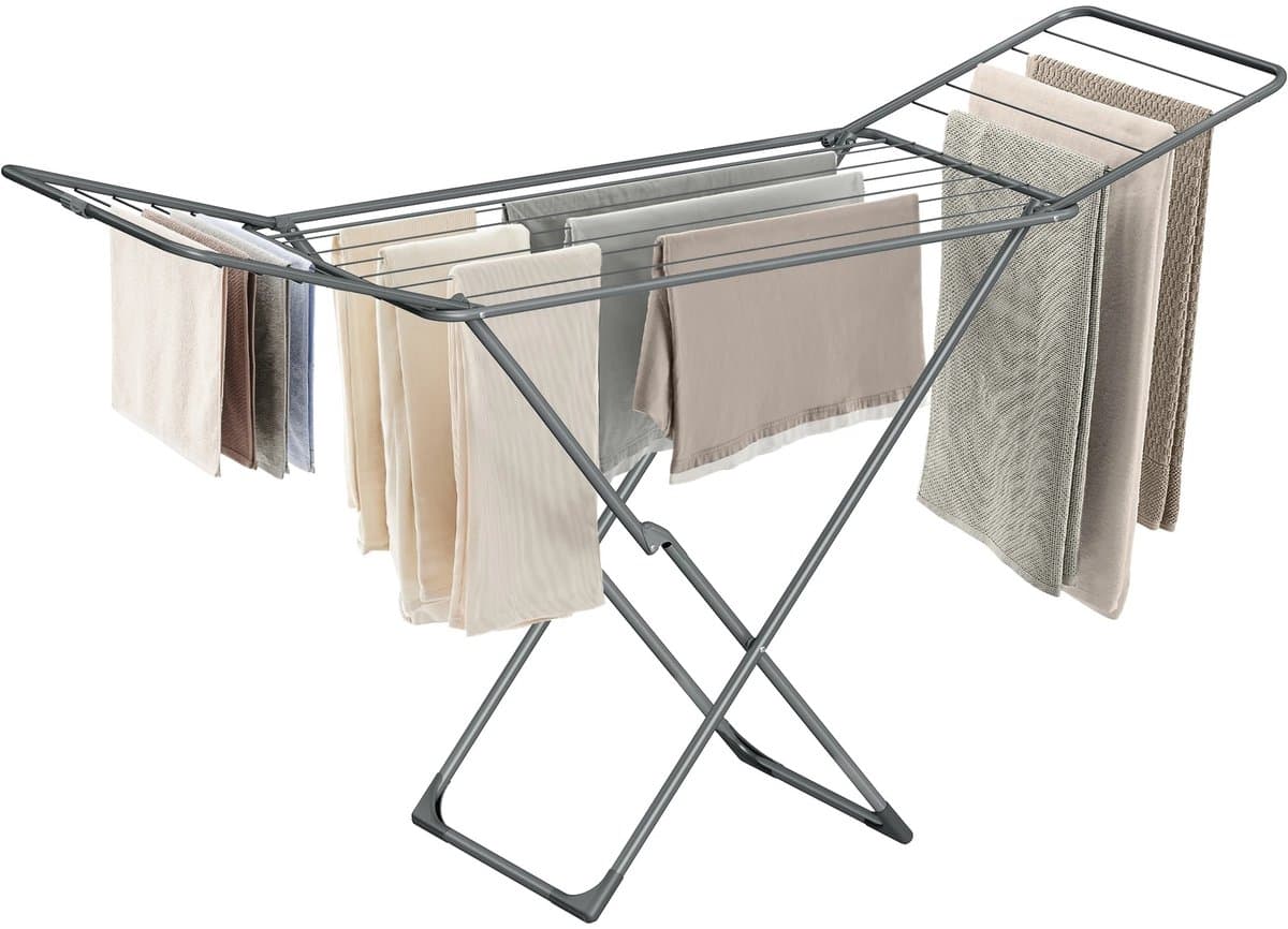 Seth Select Luxe Vrijstaand Wasrek – Opvouwbare Vleugeldroger voor Binnen en Buiten - Stevig Opvouwbaar Droogrek - Grijs — afbeelding 1