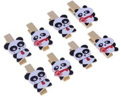 Mini Houten Wasknijpers - Fotoclips Paperclips - Decoratie Handwerk - Natuurlijk Hout - 3.5 cm - Multicolor