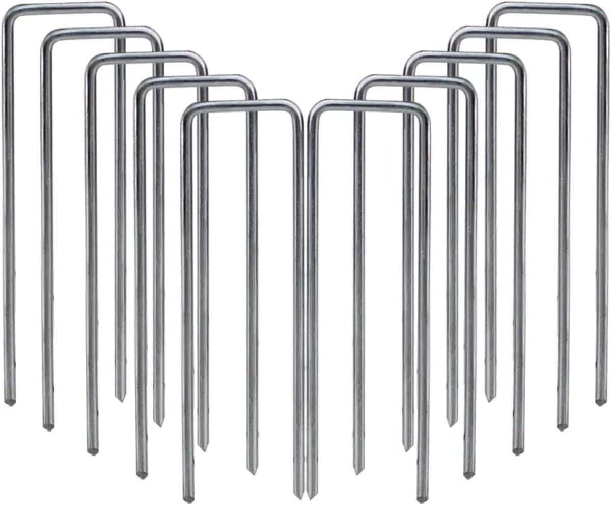 Landschapsknijpers U-vorm - Tuinpennen Grondpennen - Tuin Vastzetten - Verzinkt Staal - 40 x 100 mm - Zilverkleurig — afbeelding 1