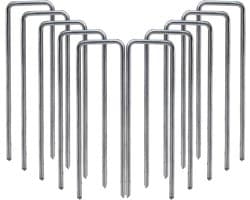 Landschapsknijpers U-vorm - Tuinpennen Grondpennen - Tuin Vastzetten - Verzinkt Staal - 40 x 100 mm - Zilverkleurig