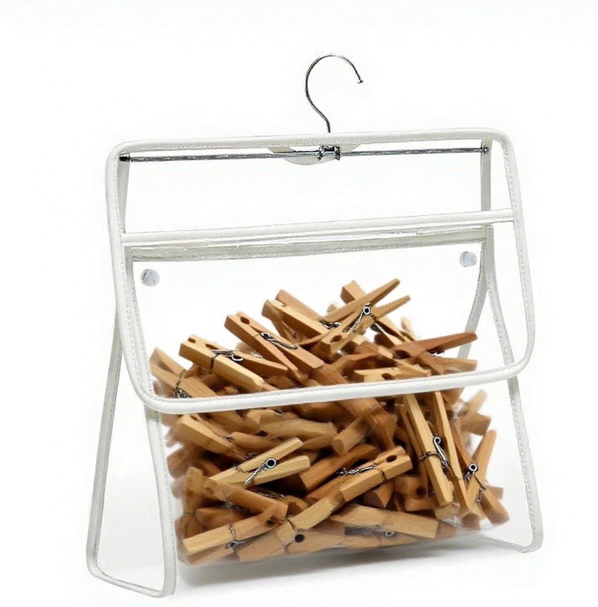 Wasknijperzak - Hangende tas - Opbergen Binnenhuis - Waterdicht en Stofdicht - 30 x 10 x 31 cm - Wit — afbeelding 1