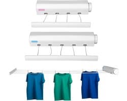 Allecto- Intrekbare Waslijn - Telescopisch - Geschikt voor Buiten - Kleding - Droogtouw - Hanger - Indoor - Outdoor - Benodigdheden - Medium