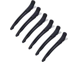 6 Professionele Haarclips voor het Verdelen en Stylen van Haar - Zwarte Klemmen — afbeelding 1