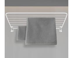 Muurdroger 120x50cm premium dynamic design wit pvc-vrije kunststof - roestvrij staal - opvouwbare muurophanging - 20kg draagvermogen - wit