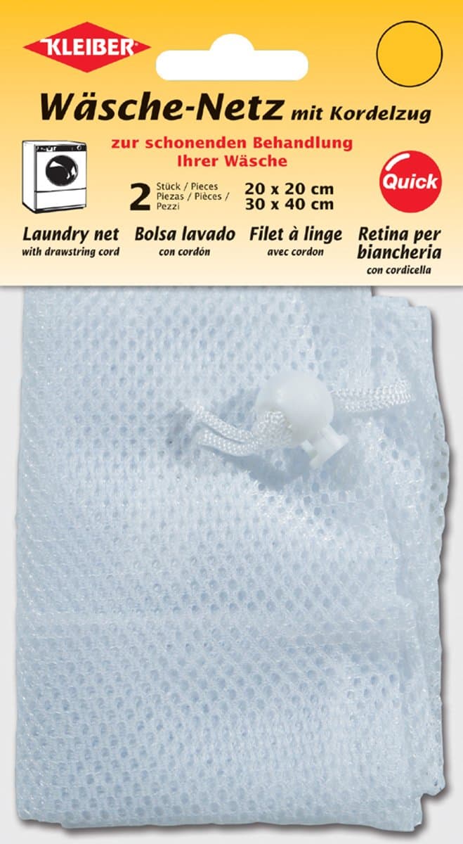 Wasnetset met trekkoord, 2-delig, wit — afbeelding 1