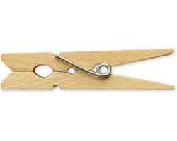 Houten Knijpers Klein (4,8 cm) - Decoratieve Waslijn Pinnen voor Knutselen en Decoratie - 50 Stuks